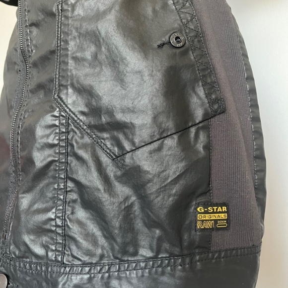 G Star Raw Steam Mini Mock Neck Coated Cotton Black Full Zip Short Sleeve Dress - Picture 6 of 14